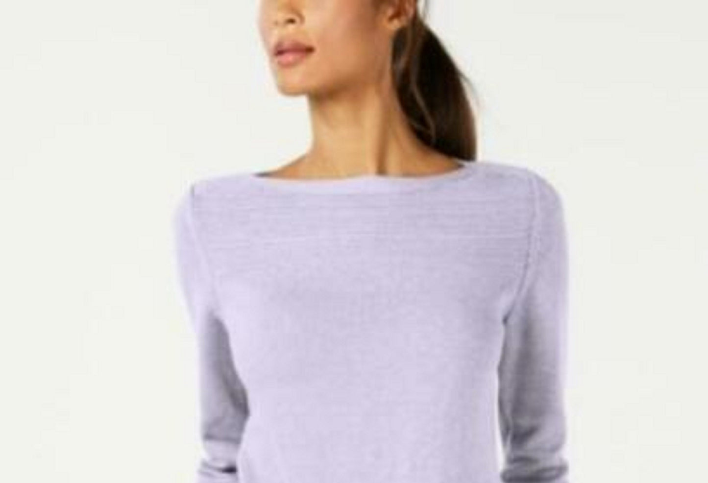 Karen Scott Women's Cotton Boat-Neck Sweater Purple Size Small