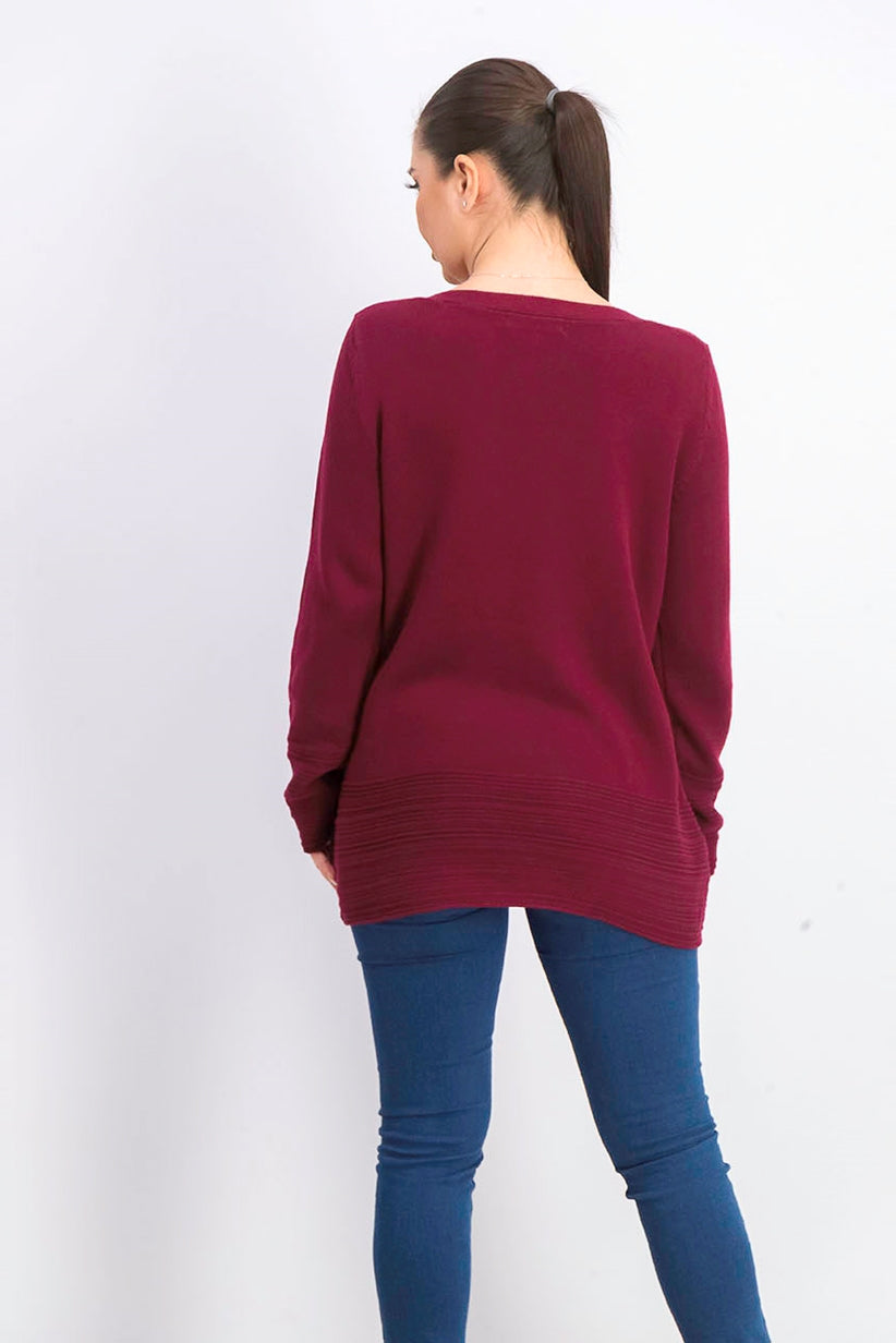 Karen Scott Women's Cotton Boat-Neck Sweater Red Size Extra Large