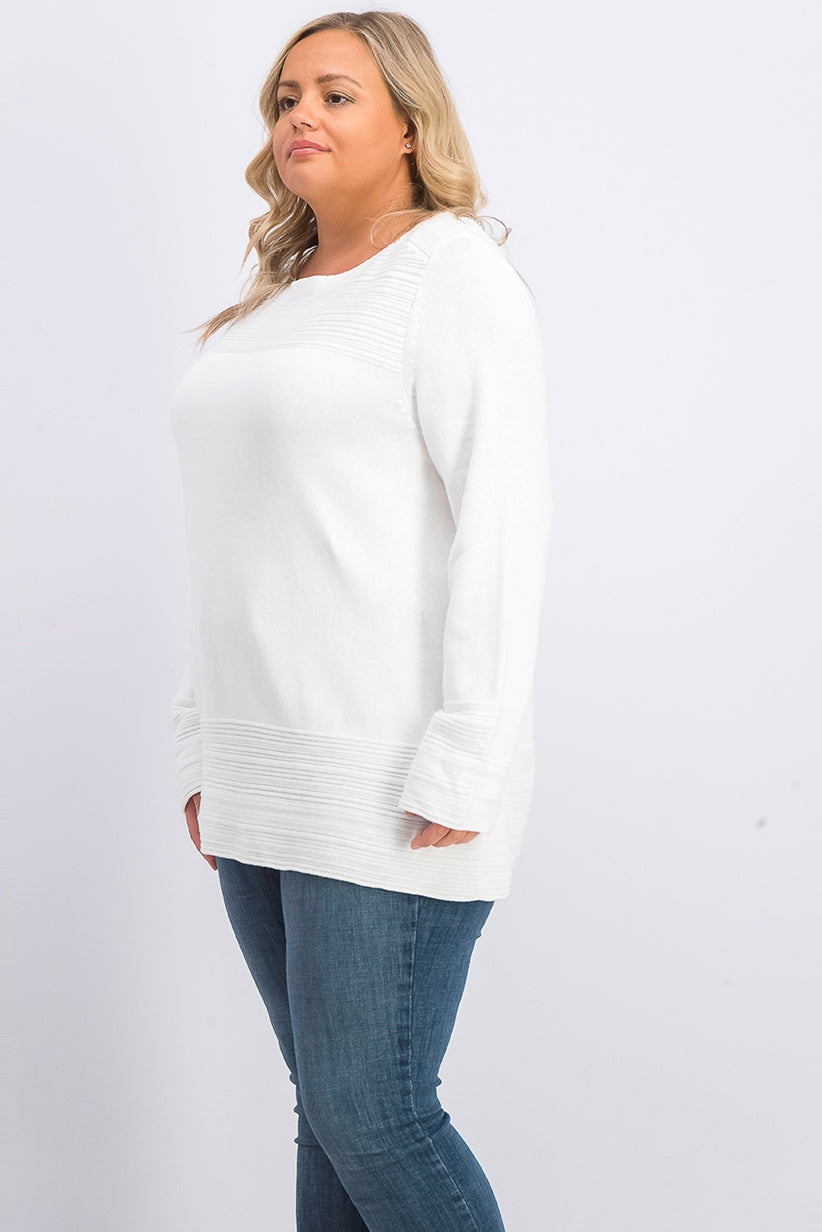Karen Scott Women's Cotton Boat-Neck Sweater White Size Small
