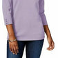 Karen Scott Women's Cotton Boat-Neck Sweater Purple Size X-Small