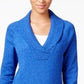 Karen Scott Women's Cotton Marled Shawl-Collar Sweater Blue Size Extra Large
