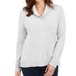 Karen Scott Women's Cotton Marled Shawl-Collar Sweater Gray Size Extra Large