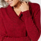 Karen Scott Women's Cotton Marled Shawl-Collar Sweater Bright Red Size Extra Large