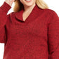 Karen Scott Women's Cotton Marled Shawl-Collar Sweater Red Size 2 Extra Large