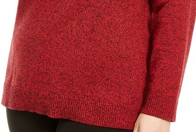 Karen Scott Women's Cotton Marled Shawl-Collar Sweater Red Size 2 Extra Large