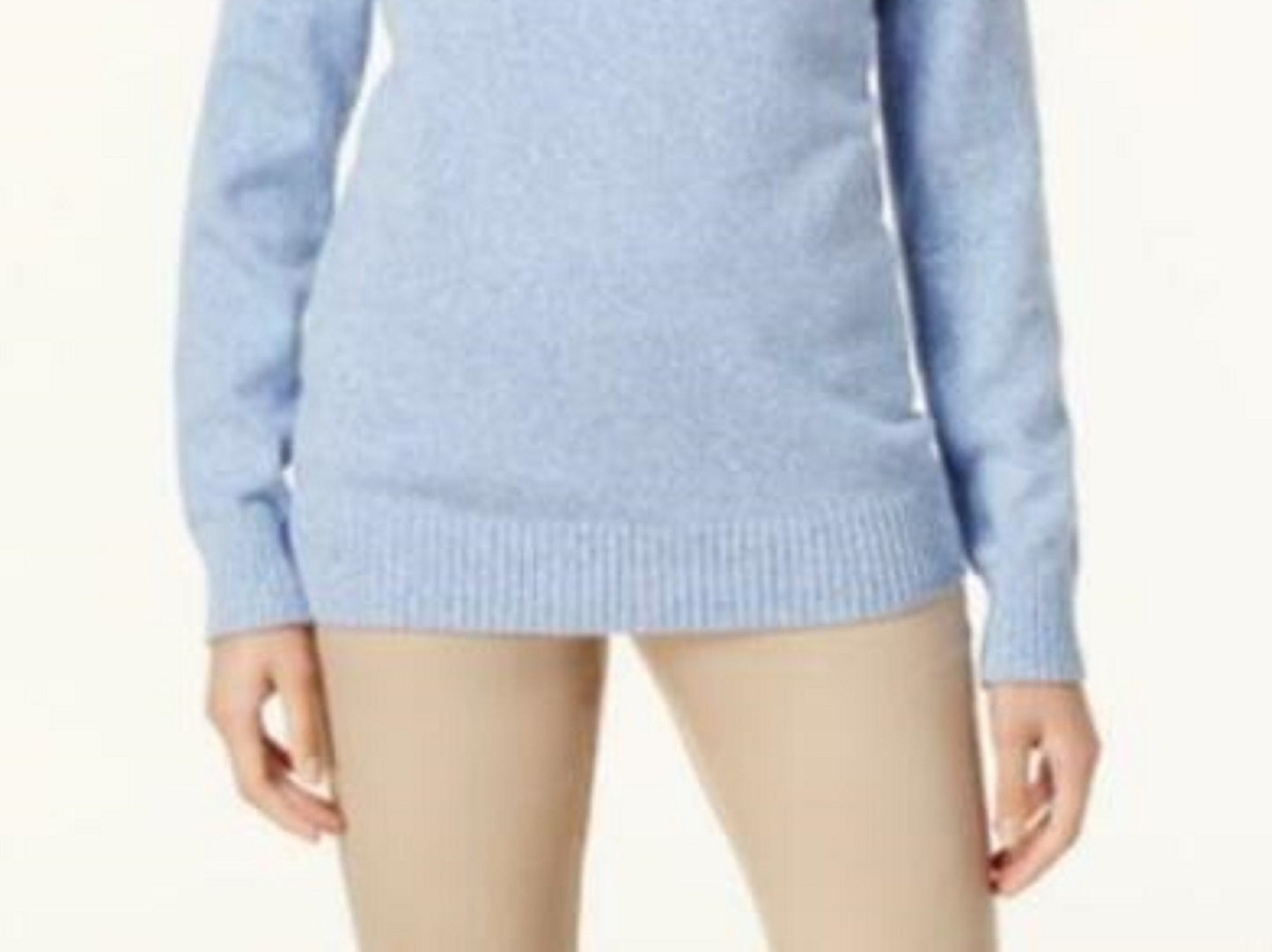 Karen Scott Women's Marled-Knit Quarter-Zip Sweater Blue Size Large