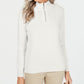 Karen Scott Women's Cotton Zip-Neck Sweater White Size Extra Large