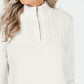 Karen Scott Women's Cotton Zip-Neck Sweater White Size Extra Large