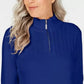 Karen Scott Women's Petite Cotton Mock-Neck Pullover Blue Size Petite Medium