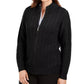 Karen Scott Women's Petite Cable-Knit Zip-Front Sweater Black Size Petite Small