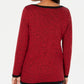 Karen Scott Women's Cotton Contrast-Trim Sweater Red Size Small