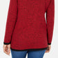 Karen Scott Women's Cotton Contrast-Trim Sweater Red Size Small