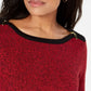 Karen Scott Women's Cotton Contrast-Trim Sweater Red Size Small