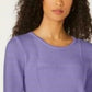Karen Scott Women's Patchwork-Stitch Pullover Sweater Purple Size Small