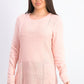 Karen Scott Women's Patchwork-Stitch Pullover Sweater Pink Size Large