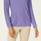 Karen Scott Women's Patchwork-Stitch Pullover Sweater Purple Size Small