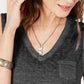 Style & Co Women's Chest-Pocket Burnout Top Black Size Medium
