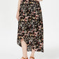 Style & Co Women's Printed High Low Skirt Black Size Medium
