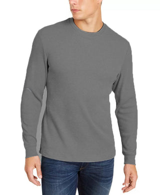 Club Room Men's Thermal Crewneck Shirt Gray Size Small