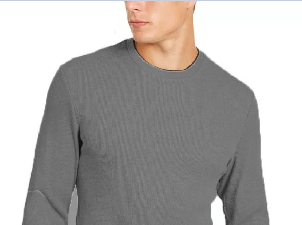 Club Room Men's Thermal Crewneck Shirt Gray Size Small