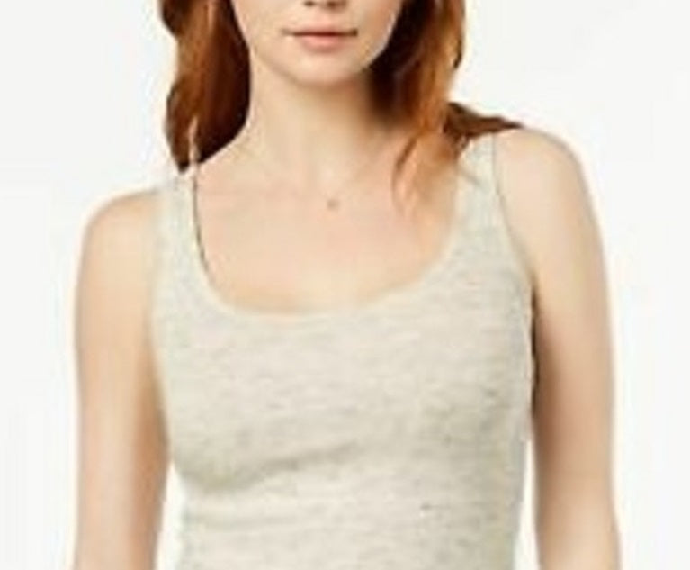 Maison Jules Women's Scoop-Neck Tank Beigekhaki Size Large