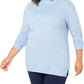 Karen Scott Women's Seam-Detail Cotton Mock-Neck Sweater Size Medium