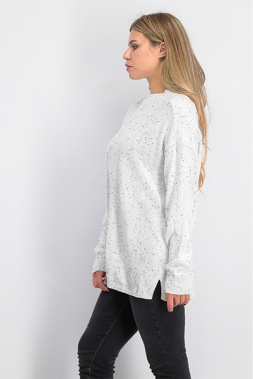 Karen Scott Women's Mock-Neck Shimmer Sweater White Size Large