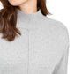 Karen Scott Women's Erin Cotton Colorblocked Mock-Neck Sweater Gray Size Small
