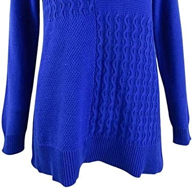 Karen Scott Women's Cotton Mixed-Stitch Sweater Blue Size X-Small
