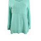 Karen Scott Women's Cotton Mixed-Stitch Sweater Blue Size Large