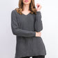 Karen Scott Women's Cotton Mixed-Stitch Sweater Charcoal Size Large