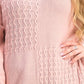 Karen Scott Women's Cotton Mixed-Stitch Sweater Pink Size Large