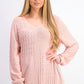 Karen Scott Women's Cotton Mixed-Stitch Sweater Ks Tea Rose Size Extra Large