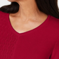 Karen Scott Women's Cotton Mixed Stitch Sweater Bright Red Size Large