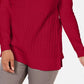 Karen Scott Women's Cotton Mixed-Stitch Sweater Bright Red Size Small