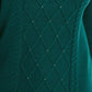 Karen Scott Women's Cable Knit Beaded Sweater Green Size Small