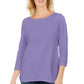 Karen Scott Women's Ribbed 3/4 Sleeve Sweater Purple Size Large