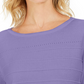 Karen Scott Women's Ribbed 3/4-Sleeve Sweater Purple Size XX-Large
