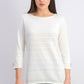 Karen Scott Women's Ribbed 3/4-Sleeve Sweater Natural Size Medium