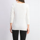 Karen Scott Women's Ribbed 3/4-Sleeve Sweater Natural Size Medium