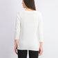 Karen Scott Women's Ribbed 3/4 Sleeve Sweater White Size XX-Large
