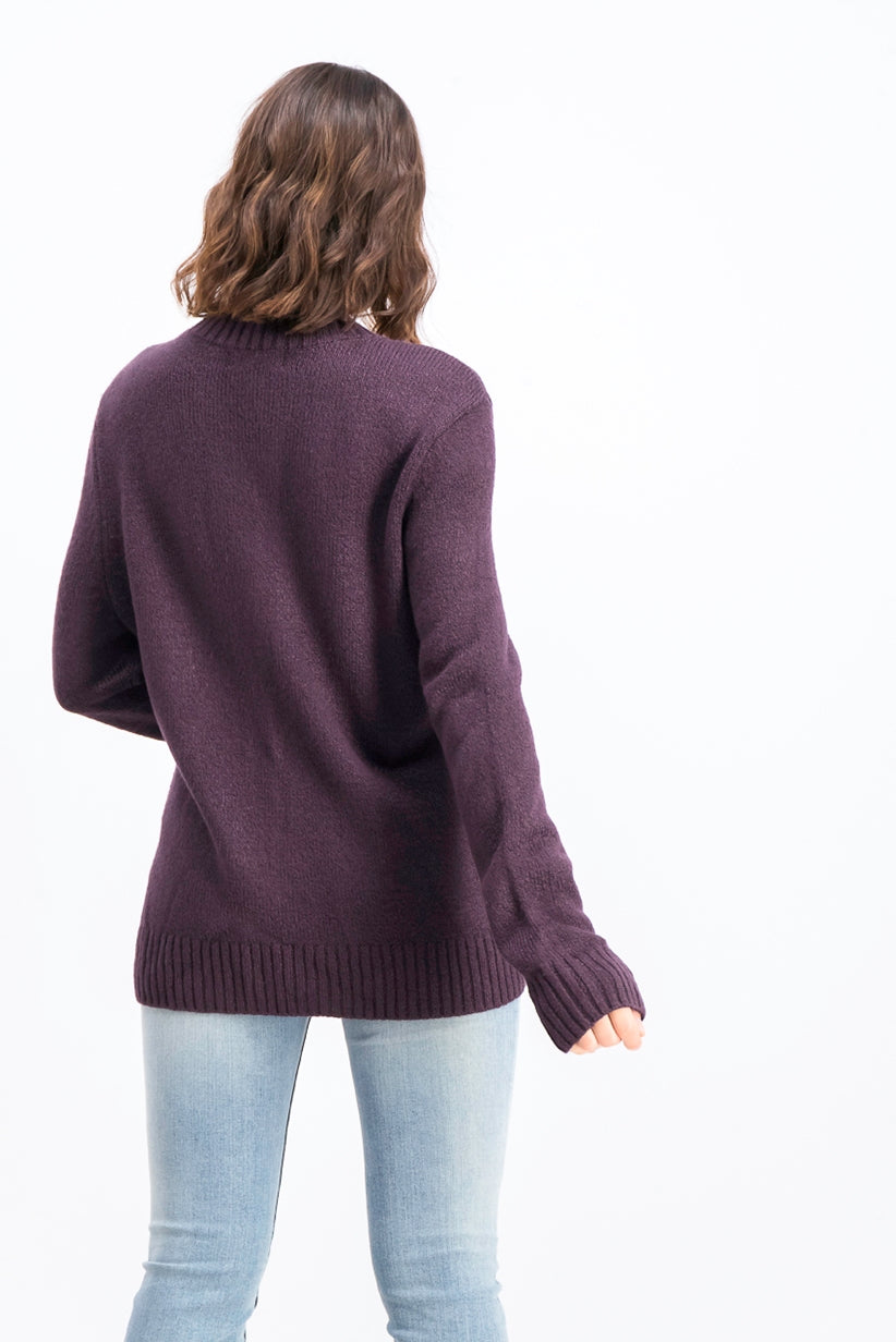 Karen Scott Women's Zip-Front Cardigan Purple Size Large