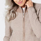 Karen Scott Women's Textured Zip-Front Cardigan  Black Size Medium