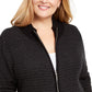 Karen Scott Women's Textured Zip-Front Cardigan Brown Size Small