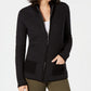 Karen Scott Women's Textured Zip-Front Cardigan Black Size Extra Large
