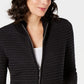 Karen Scott Women's Textured Zip-Front Cardigan Black Size Extra Large