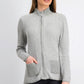 Karen Scott Women's Textured Zip-Front Cardigan Gray Size Large