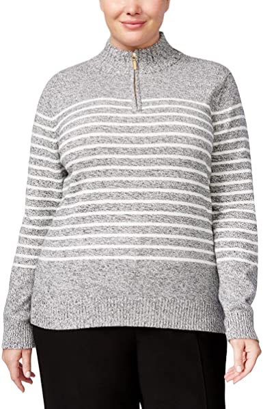 Karen Scott Women's Textured Zip-Front Cardigan Gray Size X-Large