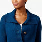 Karen Scott Women's Button-Front Shawl-Collar Cardigan Blue Size Small