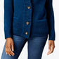 Karen Scott Women's Button-Front Shawl-Collar Cardigan Blue Size Small